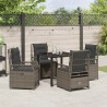 Ensemble de salle à manger pour jardin 5 pcs Gris polyrotin 618847618847