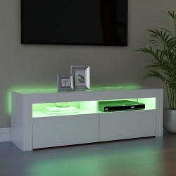 Meuble TV avec lumières LED blanc 120x35x40 cm 618848618848
