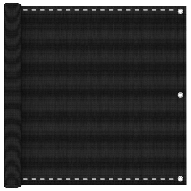 Écran de balcon Noir 90 x 1000 cm HDPE et Aluminium 618852618852