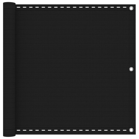 Écran de balcon Noir 90 x 1000 cm HDPE et Aluminium 618852618852