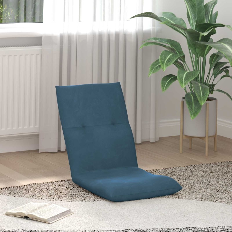 Fauteuil de sol ajustable Bleu Velours 618855618855