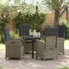 Ensemble de salle à manger pour jardin 5 pcs Gris polyrotin 618868618868