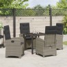 Ensemble de salle à manger pour jardin 5 pcs Gris polyrotin 618868618868