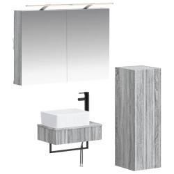 Ensemble d'armoire de salle de bain 4 pcs Sonoma gris 618873618873