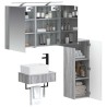 Ensemble d'armoire de salle de bain 4 pcs Sonoma gris 618873618873