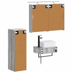 Ensemble d'armoire de salle de bain 4 pcs Sonoma gris 618873618873