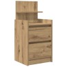 Table de chevet avec 2 tiroirs chêne artisanal 38x34x80 cm 618874618874