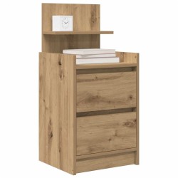 Table de chevet avec 2 tiroirs chêne artisanal 38x34x80 cm 618874618874