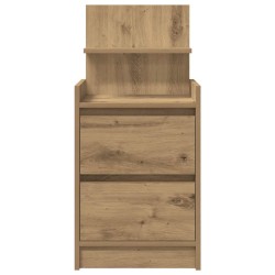 Table de chevet avec 2 tiroirs chêne artisanal 38x34x80 cm 618874618874