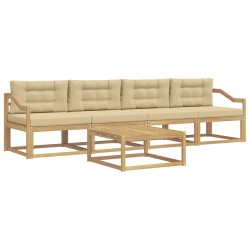 Ensemble de canapés d'extérieur 4 pcs Blanc et Beige 618879618879