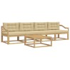 Ensemble de canapés d'extérieur 4 pcs Blanc et Beige 618879618879