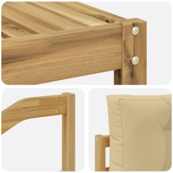 Ensemble de canapés d'extérieur 4 pcs Blanc et Beige 618879618879
