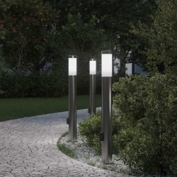 Bornes lumineuses avec sortie lot de 3 80 cm acier inoxydable IP44 618881618881