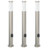Bornes lumineuses avec sortie lot de 3 80 cm acier inoxydable IP44 618881618881