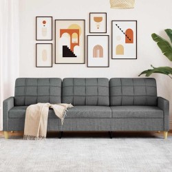 Canapé à 3 places Gris foncé 210 cm Tissu 618890618890