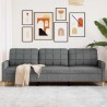 Canapé à 3 places Gris foncé 210 cm Tissu 618890618890