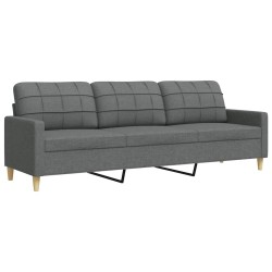 Canapé à 3 places Gris foncé 210 cm Tissu 618890618890