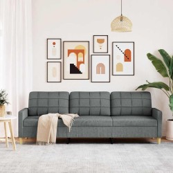 Canapé à 3 places Gris foncé 210 cm Tissu 618890618890