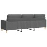 Canapé à 3 places Gris foncé 210 cm Tissu 618890618890