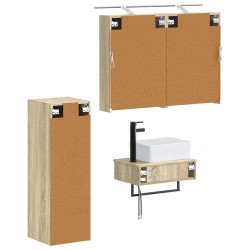 Ensemble d'armoire de salle de bain 4 pcs Chêne Sonoma 618891618891