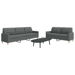 Ensemble de canapés 2 pcs gris foncé tissu 618899618899