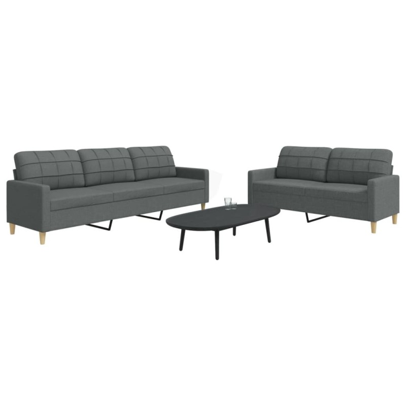 Ensemble de canapés 2 pcs gris foncé tissu 618899618899