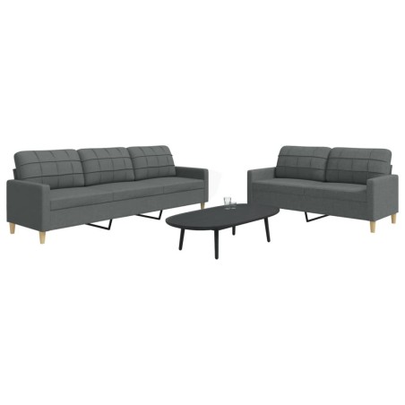 Ensemble de canapés 2 pcs gris foncé tissu 618899618899