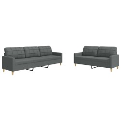 Ensemble de canapés 2 pcs gris foncé tissu 618899618899