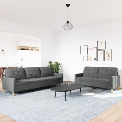 Ensemble de canapés 2 pcs gris foncé tissu 618899618899