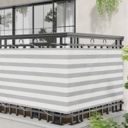 Écran de balcon Gris clair et blanc 100 x 400 cm Tissu Oxford 618904618904