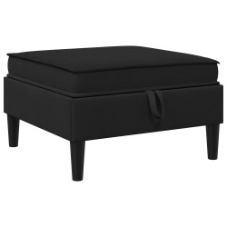 Pouf avec Rangement Noir Velours 618912618912