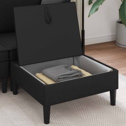 Pouf avec Rangement Noir Velours 618912618912
