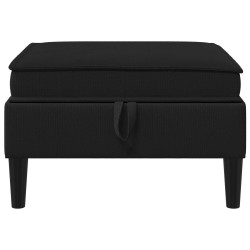 Pouf avec Rangement Noir Velours 618912618912