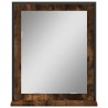 Miroir de salle de bain et étagère chêne fumé bois d’ingénierie 618915618915