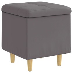 Pouf de rangement avec coussin Gris 40 x 40 x 45 cm Simili cuir 618917618917