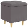 Pouf de rangement avec coussin Gris 40 x 40 x 45 cm Simili cuir 618917618917