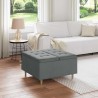 Pouf de rangement avec coussin Gris foncé 80 x 80 x 45 cm tissu 618919618919