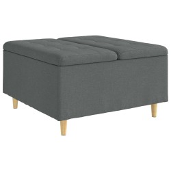 Pouf de rangement avec coussin Gris foncé 80 x 80 x 45 cm tissu 618919618919