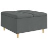 Pouf de rangement avec coussin Gris foncé 80 x 80 x 45 cm tissu 618919618919