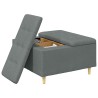 Pouf de rangement avec coussin Gris foncé 80 x 80 x 45 cm tissu 618919618919
