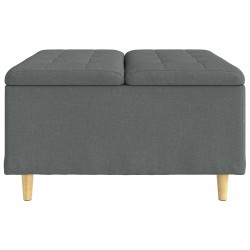 Pouf de rangement avec coussin Gris foncé 80 x 80 x 45 cm tissu 618919618919