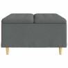 Pouf de rangement avec coussin Gris foncé 80 x 80 x 45 cm tissu 618919618919