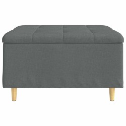 Pouf de rangement avec coussin Gris foncé 80 x 80 x 45 cm tissu 618919618919