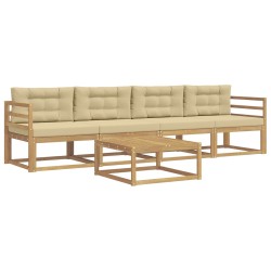 Ensemble de canapés d'extérieur 4 pcs Blanc et Beige 618924618924