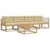 Ensemble de canapés d'extérieur 4 pcs Blanc et Beige 618924618924