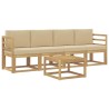 Ensemble de canapés d'extérieur 5 pcs Blanc et Beige 618926618926
