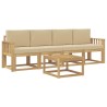 Ensemble de canapés d'extérieur 5 pcs Blanc et Beige 618928618928