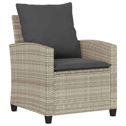 Ensemble de canapé de jardin 4 pcs avec coussins gris résine tressée clair 618933618933