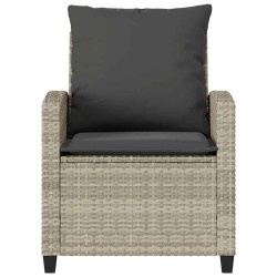 Ensemble de canapé de jardin 4 pcs avec coussins gris résine tressée clair 618933618933