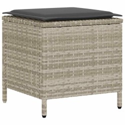 Ensemble de canapé de jardin 4 pcs avec coussins gris résine tressée clair 618933618933